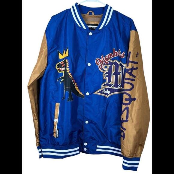 Jean Michel‎ Basquiat X Members Only Mona Lisa Mens XL Varsity Bomber Jacket - Picture 1 of 10